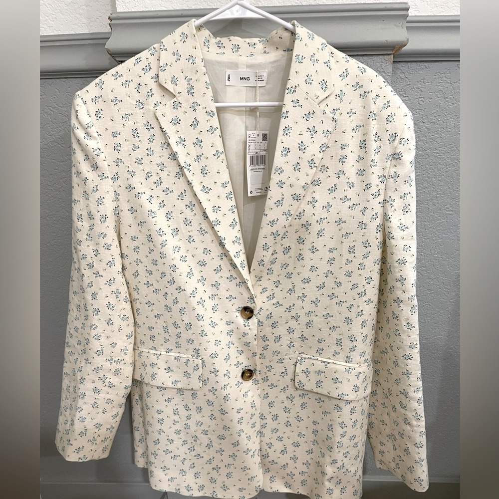 Linen Floral Blazer